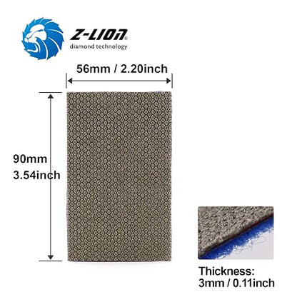 Z-Lion Diamond Abrasive Paper Sheets 60 Grit Diamond Sandpaper Nylon Back - Image 2