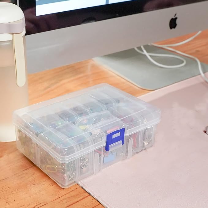 13 Pieces Small Plastic Craft 0rganizers and Storage, Transparent Box - Image 5