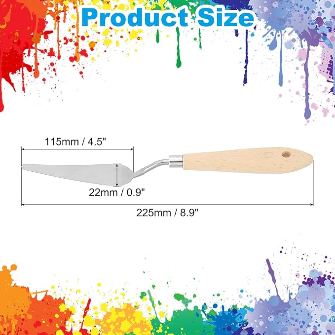 PATIKIL Art Spatula, No.13 22mm Stainless Steel Flexible Palette Knife Painting - Image 2