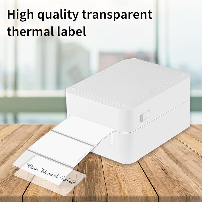 2" x 4" Transparent Thermal Label Stickers, Waterproof Thermal Printer Sticker - Image 4