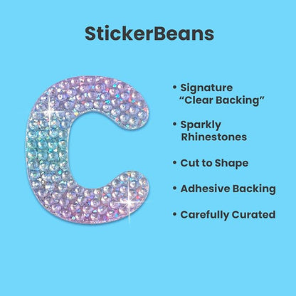 StickerBeans® Rhinestone Alphabet Letter Sticker C - Image 2