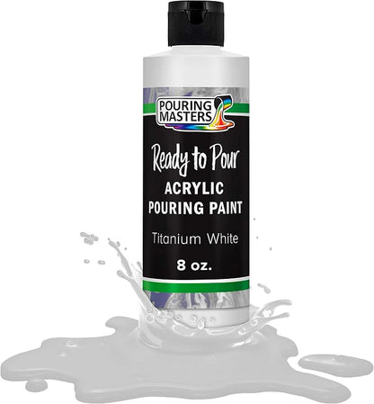 POURING MASTERS Titanium White Acrylic Ready to Pour Pouring Paint by Pouring+Masters