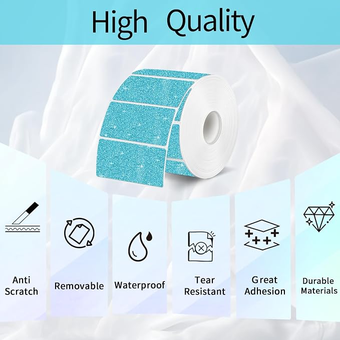 2"x1" Holographic Thermal Labels Stickers, Glitter Direct Thermal Printer Labels - Image 3