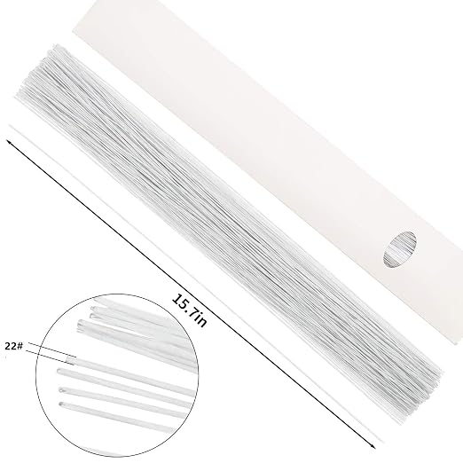 CCINEE 22 Gauge White Floral Wire Stem - Image 2