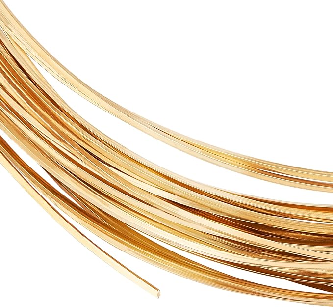 BENECREAT 20 Gauge 33 Feet Square Copper Wire Half Hard Yellow Brass Wire by BENECREAT