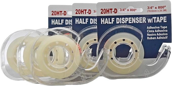 WOD OST20D Office Tape Clear Refill Rolls and Refillable Dispenser by WODTape