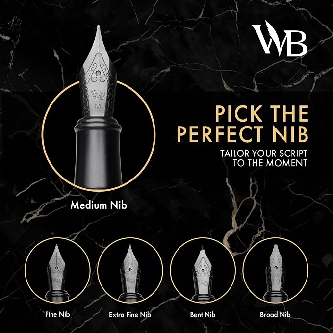 Wordsworth & Black Fountain Pen Set, Extra Fine Nib, Includes 24 Pack Ink - Image 4
