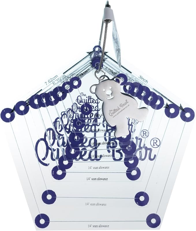 The Quilted Bear Pentagon Quilting Templates – 8 Clear Non-Slip Acrylic Quilt - Image 4