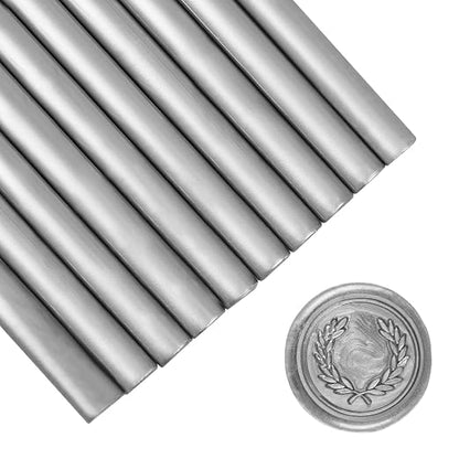Glue Gun Sealing Wax Sticks for Wax Seal Stamp -Metallic Silver, Cards Envelopes by Showin