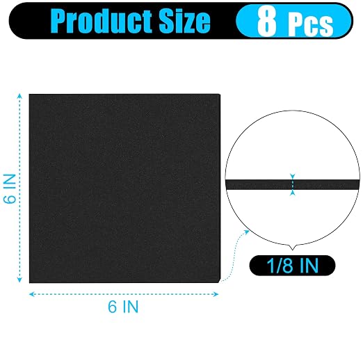 ToLanbbt 8 PCS Adhesive Foam Padding Sheets Closed Cell Neoprene Foam Sheet - Image 2