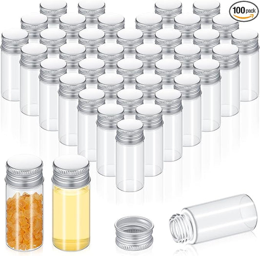 100 Pcs Small Clear Vials Spice Mini Jars by Didaey