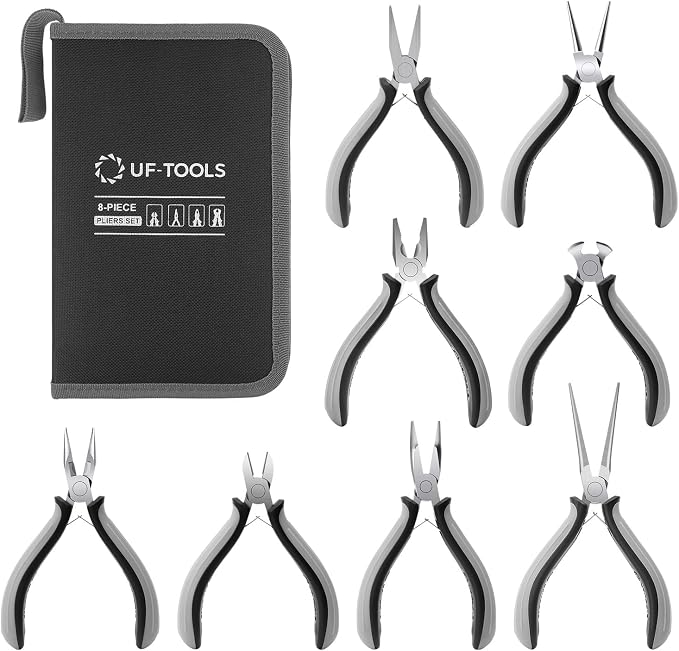 SOONAN 8 Pieces Mini Pliers Set, Jewelry Making Tools by SOONAN