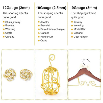 BENECREAT 9 Gauge Jewelry Craft Aluminum Wire 55 Feet Bendable Metal Sculpting - Image 2