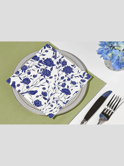 20 Pack Designer Paper Napkins, 3-Ply 6.5x6.5-inches Disposable Decorative Blue - Image 9
