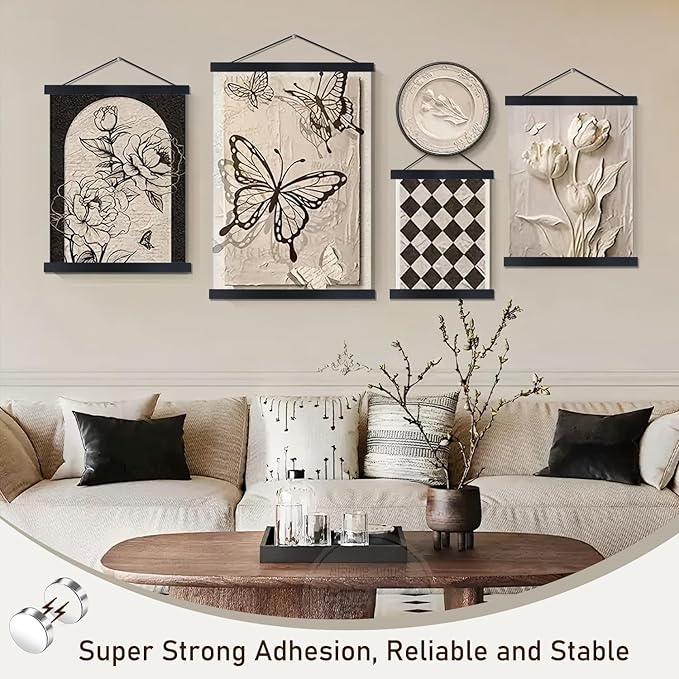 Artmag Magnetic Poster Hanger Frame, 21x29 21x18 21x15 Light Wood Wooden Magnet - Image 6