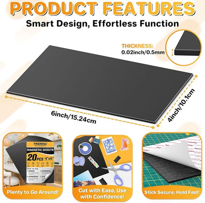 FINDMAG Magnetic Tape, Flexible Magnet Sheet - Image 2
