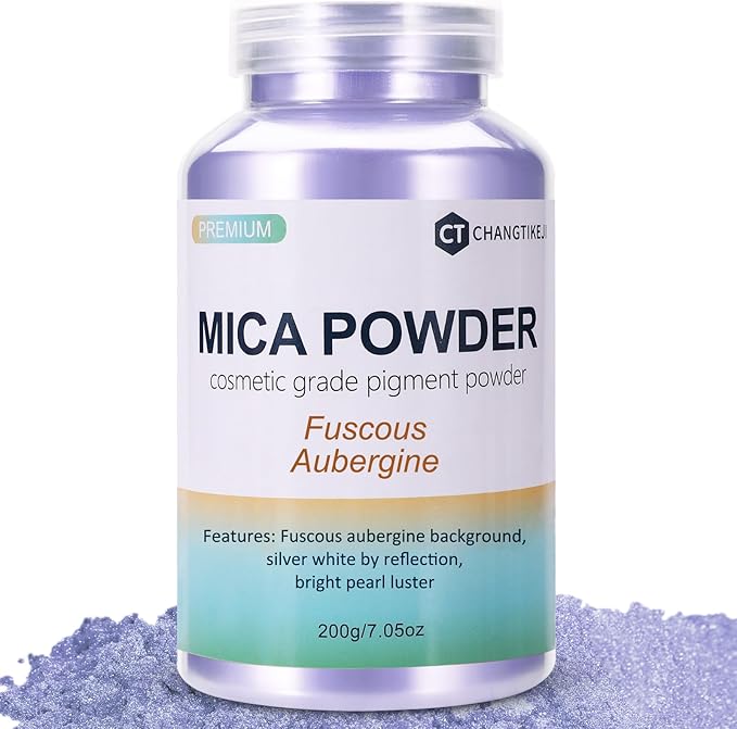Mica Powder, 7.05OZ（200g）, Fuscous Aubergine Mica Powder Pigment by CHANGTIKEJIWelcomeYouOrder