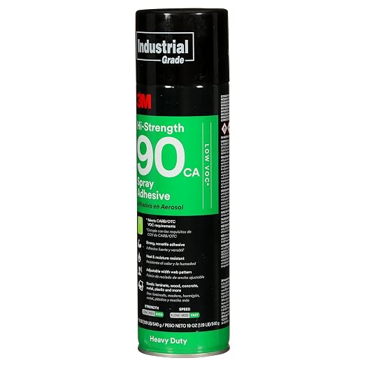 3M Hi-Strength 90 CA Spray Adhesive, Low VOC, Bonds Laminate, Net Wt 19 oz - Image 2