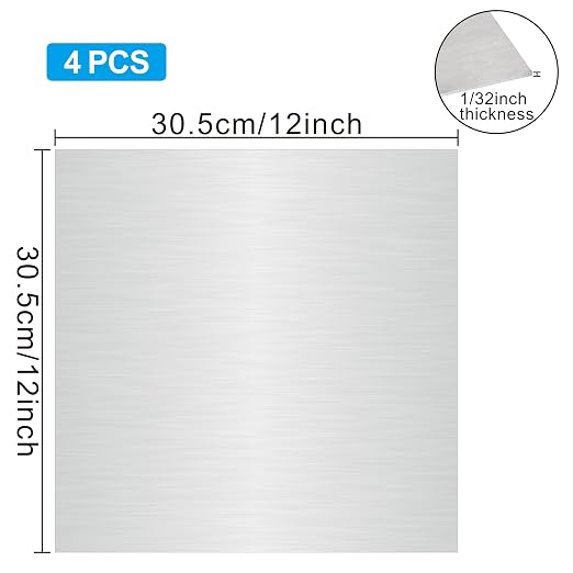 4PCS 12"x12"x1/32 Stainless Steel Metal Plates - Image 2