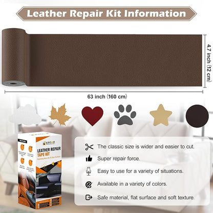 Leather Repair Tape, 4.7x63 inch Leather Patches - Image 3