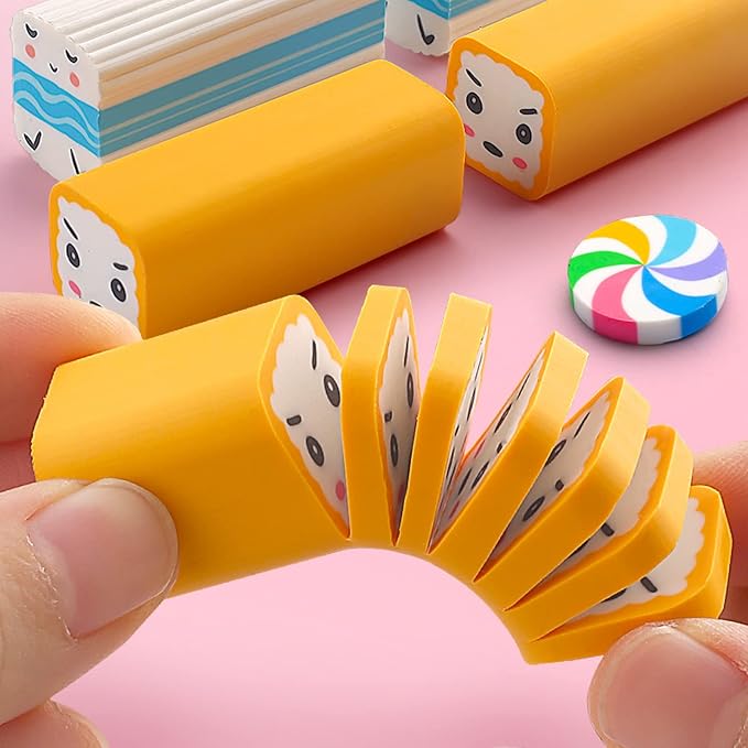 Food Erasers 12 Pack Sushi Desserts Desk Pet Erasers - Image 3