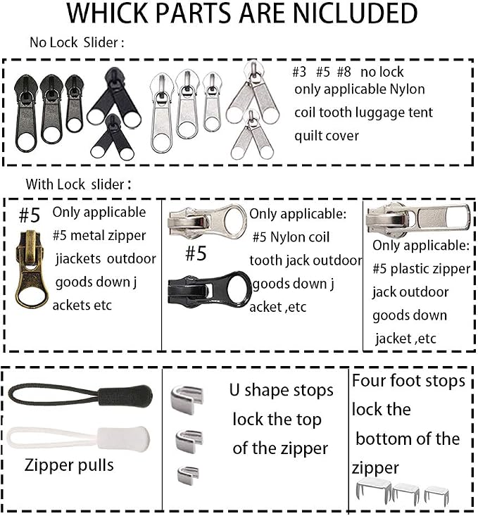 Meikeer 252-Piece Zipper Repair Kit - Image 3