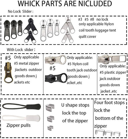 Meikeer 252-Piece Zipper Repair Kit - Image 3