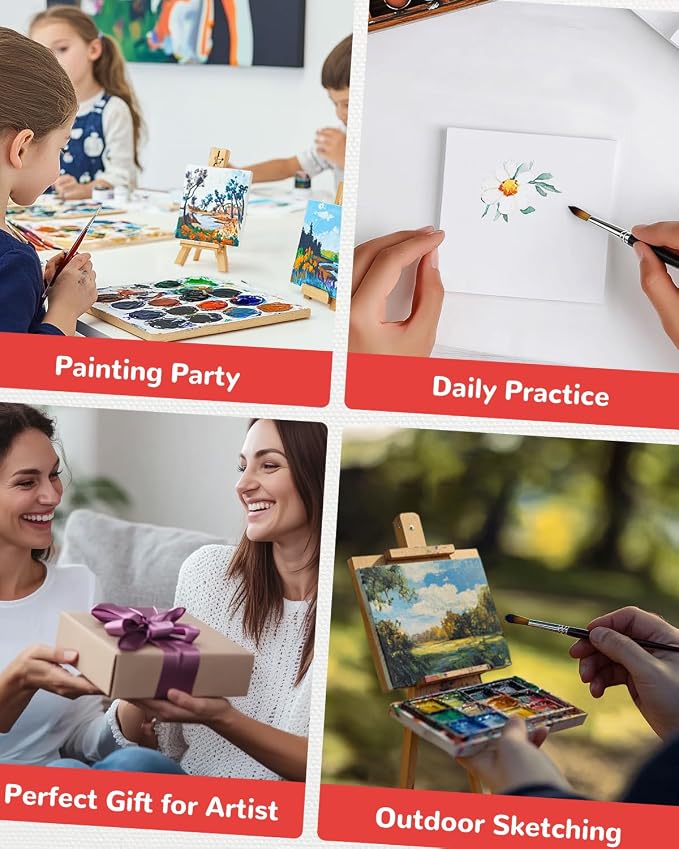 Mini Canvas Boards for Painting 20 Pack, 5x5 Inch Canvas Panels, 100% Cotton - Image 4