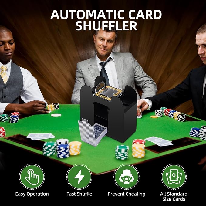 Automatic Card Shuffler 1/2/4/6 Decks, Battery Operated Electric Playing Card - Image 3