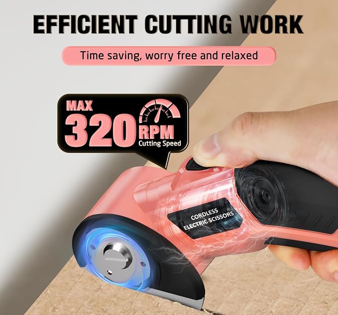 Cordless Electric Scissors: 4V Rechargeable Cardboard Cutter, 3 Blades - Image 2