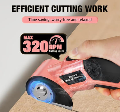 Cordless Electric Scissors: 4V Rechargeable Cardboard Cutter, 3 Blades - Image 2