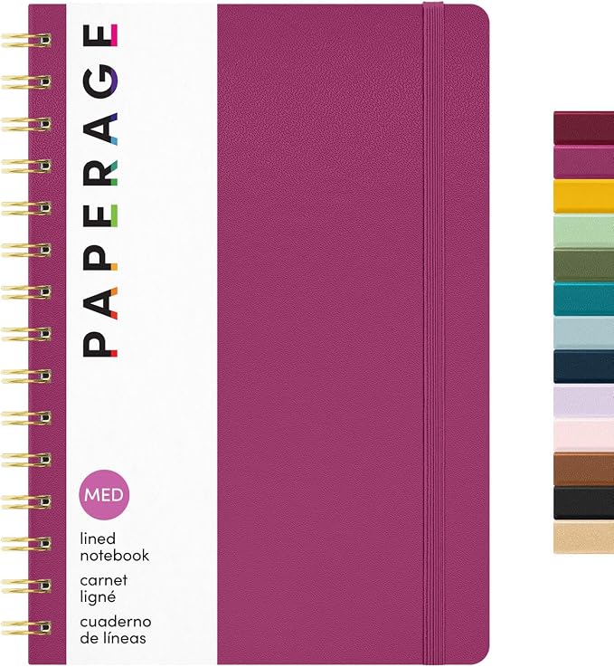 PAPERAGE Lined Spiral Journal Notebook, 160 Pages, Hardcover Journal by PAPERAGE