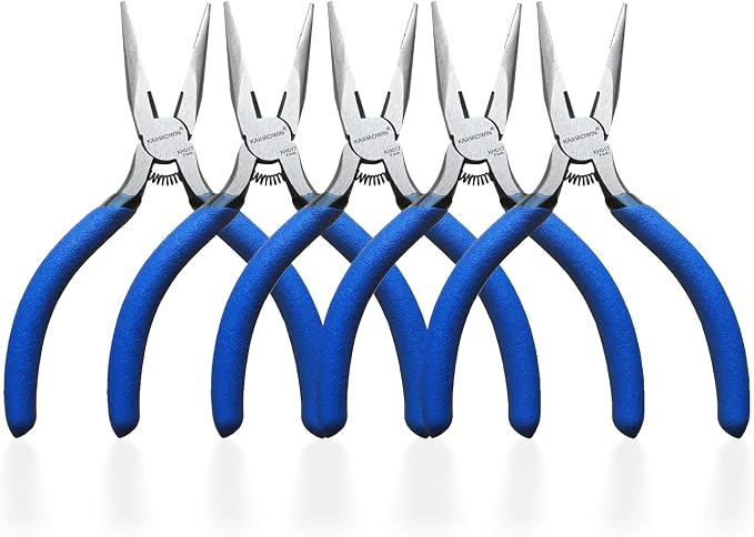 KAIHAOWIN Mini Needle Nose Pliers 5"-5 Pack KAIHAOWIN Small Long Nose Pliers by KAIHAOPRODUCTSCATOLOG