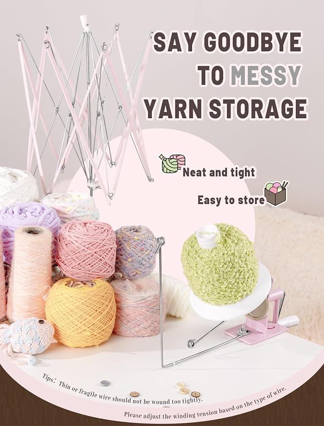 INMAKER Yarn Winder and Swift, 10oz Yarn Ball Winder Large Capacity - Image 5