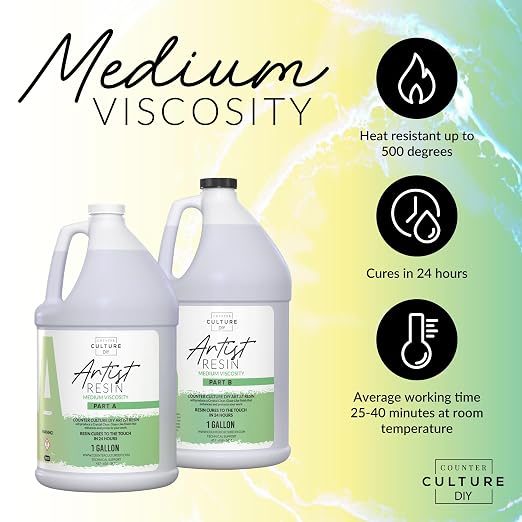 Counter Culture DIY Clear Artist Resin, Medium Viscosity, 8 oz Kit, Art Epoxy - Image 2