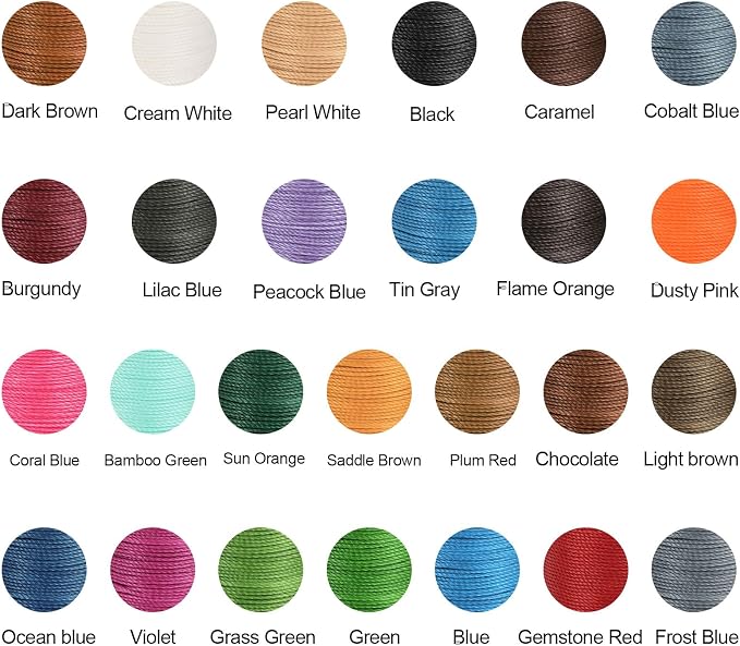 uxcell Round Leather Sewing Waxed Thread, 55m / 60 Yards Polyester Wax String - Image 4