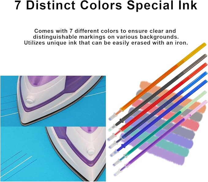 7-Color Heat Erasable Fabric Markers - Image 3