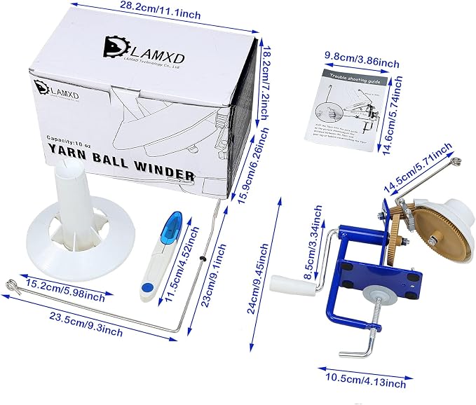 LAMXD Needlecraft Large Jumbo Metal Yarn/Wool/String/Fiber Ball Winder Hand - Image 5