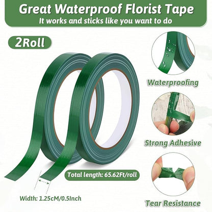 MAPVOLUT 6 Pack Green Floral Foam Blocks + 2 Rolls Waterproof Floral Tape | Wet - Image 4