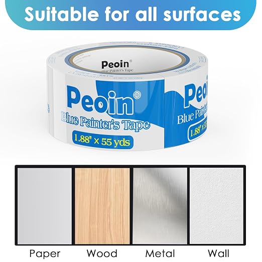 Blue Painters Tape 2 Inch Wide Bulk, 24 Roll Painting Tape Blue Masking Tape - Image 5