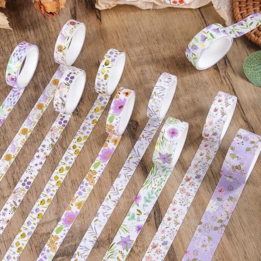 MAFELOE 2 Meters Long 12 Rolls Washi Tape Set, Decorative Adhesive Supplies - Image 2