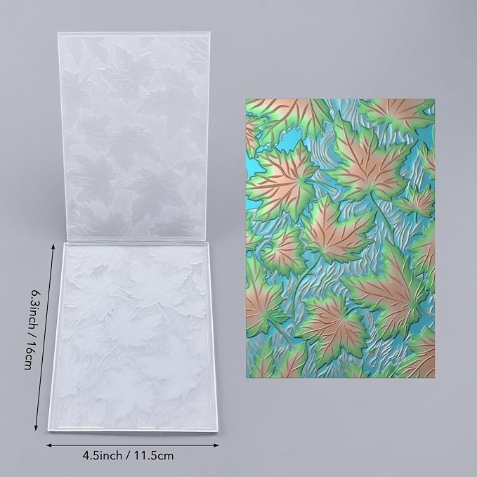 BAOFALI 3D Autumn Theme Plastic Embossing Folders Maple Leaf - Image 2
