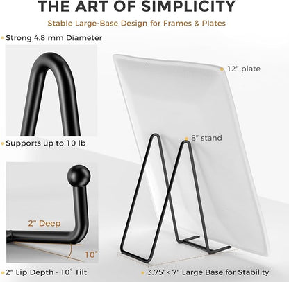 TR-LIFE Plate Stands/Holder for Display, 8 Inch, Metal Frame for Picture - Image 3