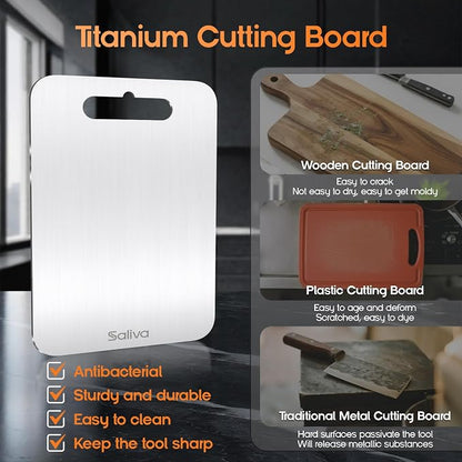 Saliva Titanium Cutting Boards for Kitchen, Cutting Board Double Sided Food - Image 6