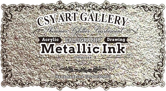 CSY Art Gallery Metallic -Glitter Acrylic Ink Bottle Omarosa- Versatile Drawing - Image 2