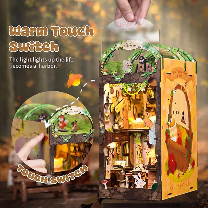 CUTEBEE Book Nook Kit, DIY Booknook Miniature House Tiny House 3D Wooden Puzzle - Image 2