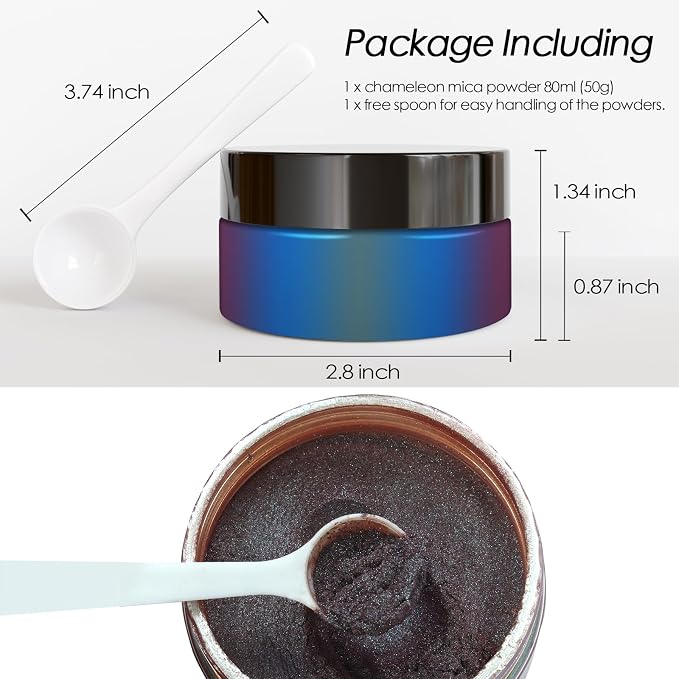 Ceya Chameleon Mica Powder, 1.8oz/ 50g Starry Night Chrome Nail Powder - Image 4