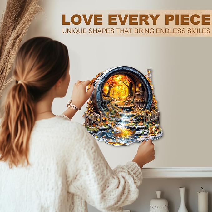 Wooden Puzzles for Adults, Barrel of Autumn Puzzles, Wood Adult Puzzle - Image 4
