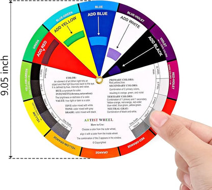 Outus 2 Pcs Color Wheel, Paint Mixing Learning Guide Art Teaching Tool Color - Image 3