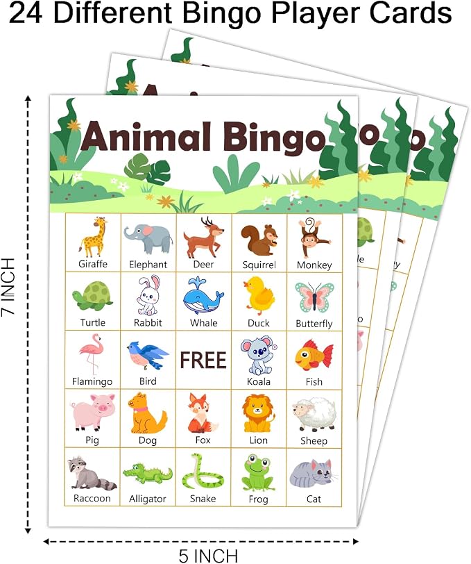 Jungle Animal Party Bingo Game Cards, Gender Reveal Themed Bingo Card - Image 3